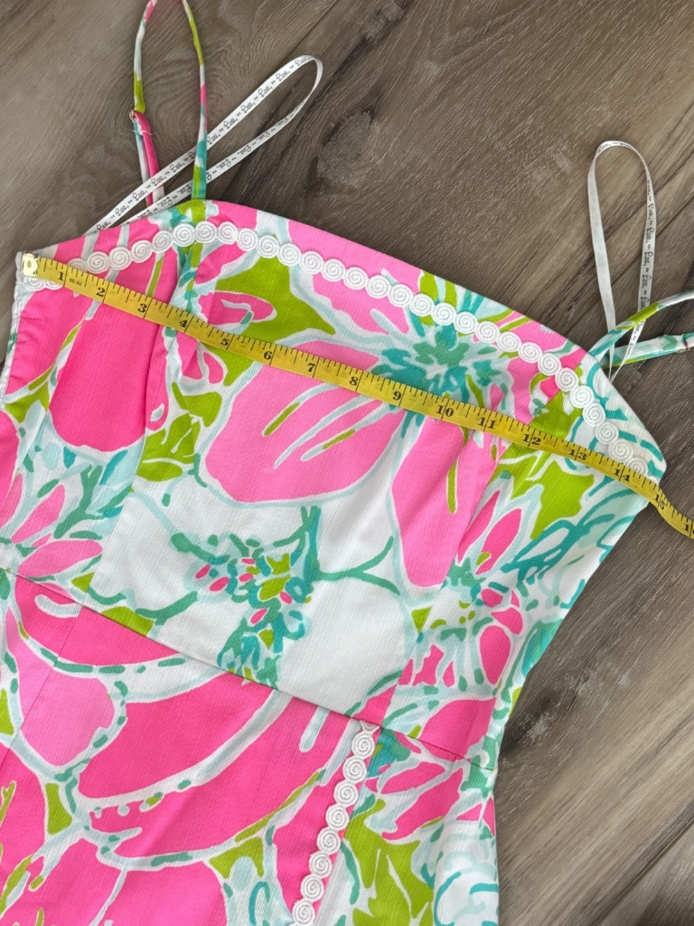 Lilly Pulitzer Jesse Skort Romper Dress Cotton Pink Green Floral Straps Sz 2 - Picture 10 of 16